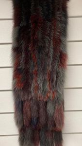 Premium Fox Fur Wrap - Muted Grey