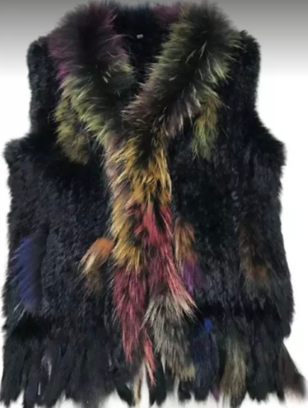 Muti color Fur Fringe Vest