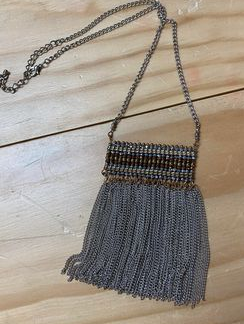 Silver Beaded and Tassel Necklace