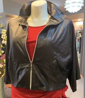 Leatherette Collared Jacket