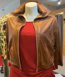 Leatherette Collared Jacket