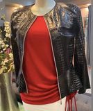 Leatherette Jacket with Peplum