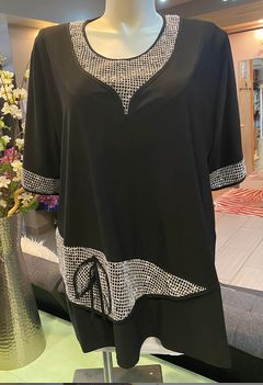 Black Tunic with Stitching Accent
