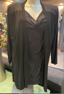 Black Lightweight Jacket with Attached Sparkle Top