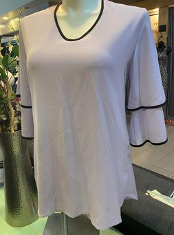 Lavender Tunic with Black Trim and Double Sleeve