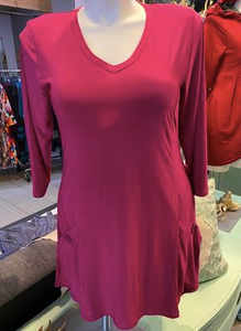 V-neck Tunic with Cool Pocket Detail