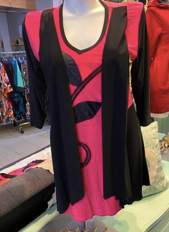 Pink and Black Topper with Attached Vest