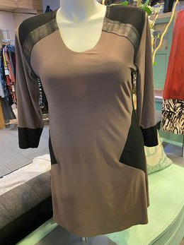 Cutter Dress - Taupe and Brown