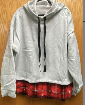 Sweatshirt with Plaid Accent