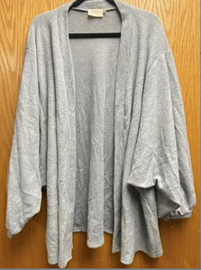 Grey Fleece Cardigan with Dolman Sleeves