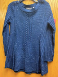 Ribbed Tunic Sweater with Button Detail