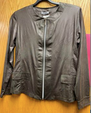 Magna zippered Leatherette Jacket with faux pockets