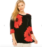 Black/White Flower Merrow Top