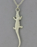 Animal Crocodile Metal Pendant Necklace & Earring Set