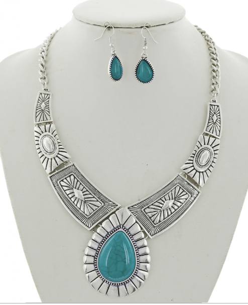 Statement Acrylic Necklace & Earring Set