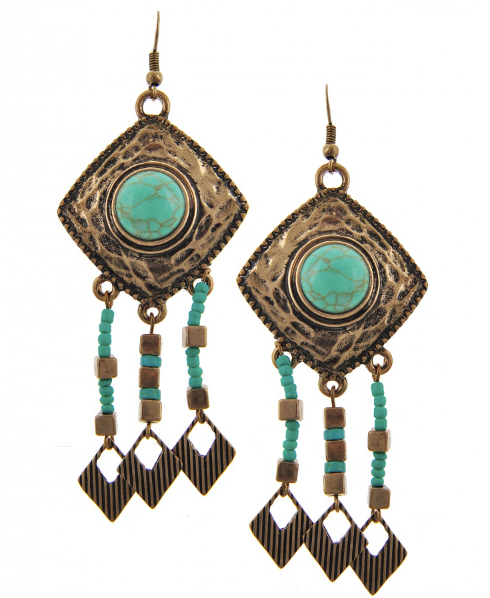 Turquoise Chandelier Dangle Earring Set