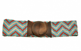 Cross Seed Beads Stretch Wood Belt