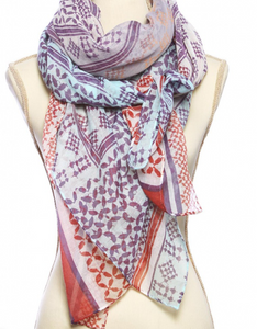 Polyester Woven Modal Touch Abstract Print Scarf