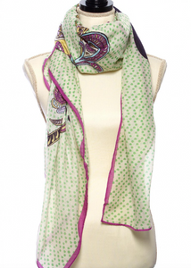Polyester Woven Modal Touch Horse Print Scarf