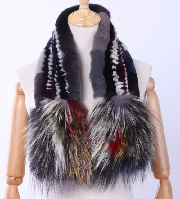 Multi Color Fox & Rabbit Scarf - 2 Colors