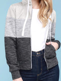 Color Block Zip Up Hoodie