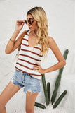 Striped V-Neck Knit Tank