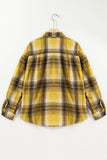 Pocketed Plaid Button Up Long Sleeve Shirt