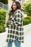 Tier 2 (Plus) Plaid Curved Hem Button Front Shirt