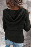 Full Size Color Block Knitted Hoodie