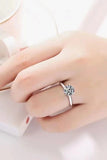 Adored 925 Sterling Silver 3 Carat Moissanite 6-Prong Ring