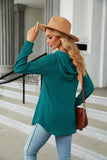 Long Sleeve Hooded Blouse