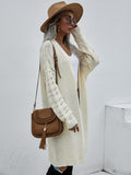 Double Take Horizontal Ribbing Open Front Duster Cardigan