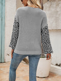 Leopard Crisscross V-Neck Sweater