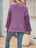 Leopard Crisscross V-Neck Sweater