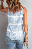 Tie-Dye Scoop Neck Henley Tank