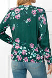 Woven Right Floral Button Front Round Neck Cardigan