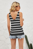 Striped V-Neck Knit Tank