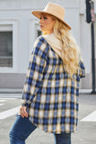 Tier 2 (Plus) Plaid Curved Hem Button Front Shirt