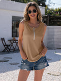 Half-Zip Round Neck Tank