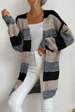 Neutral Celebration Striped Long Sleeve Duster Cardigan