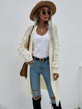 Double Take Horizontal Ribbing Open Front Duster Cardigan