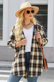 Tier 2 (Plus) Plaid Curved Hem Button Front Shirt