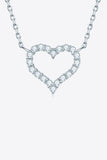 Adored Moissanite Platinum-Plated Heart Necklace