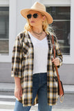 Tier 2 (Plus) Plaid Curved Hem Button Front Shirt