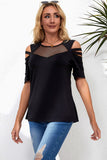 Round Neck Cutout Raglan Sleeve Tee
