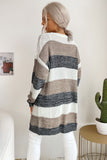 Neutral Celebration Striped Long Sleeve Duster Cardigan