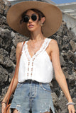 Spliced Lace Deep V Tank